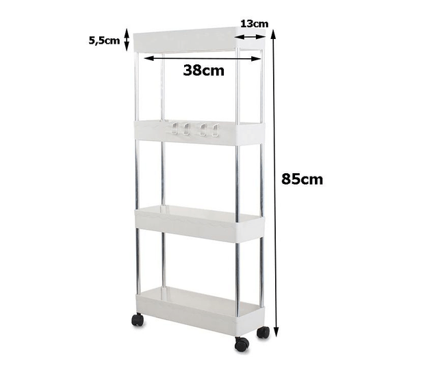 Etagère de salle de bain, meuble de cuisine et Bureau sur roulettes Chariot Multifonctionnel