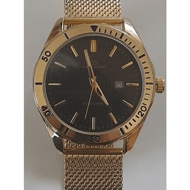 montre homme marque Giorgio & Dario étanche et son bracelet maille milanaise doré