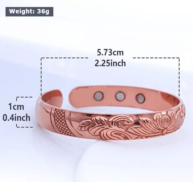 Bracelet magnétique en cuivre, bracelet de taille ouverte réglable, 