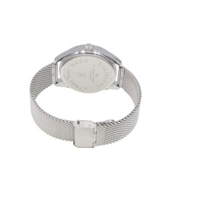 montre marque Giorgio & Dario homme fond noir, date, étanche et son bracelet maille milanaise  argentée 