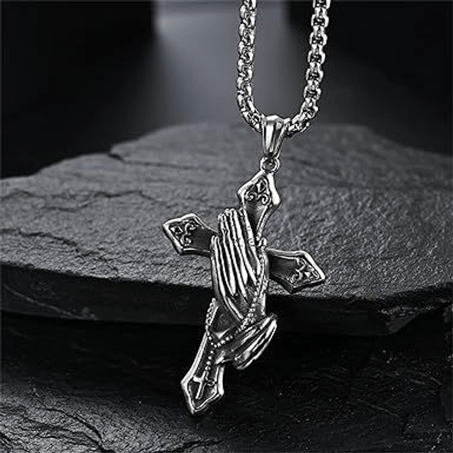Colliers pendentifs mains de prière d'été et croix d'ange