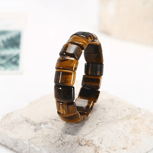 Bracelet carré en œil de tigre en pierre naturelle