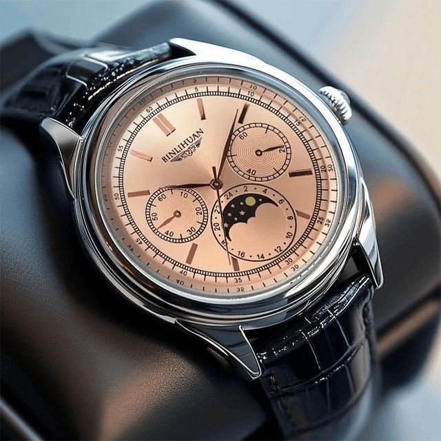 Montre analogique à Quartz pour hommes, haute qualité, ceinture de luxe noir