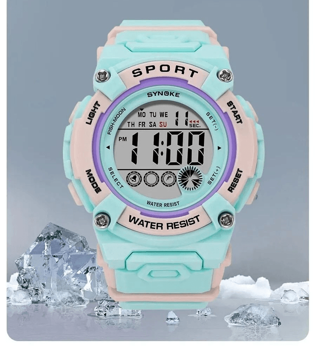 Montre de sport numérique pour enfants, étanche, multifonction, 