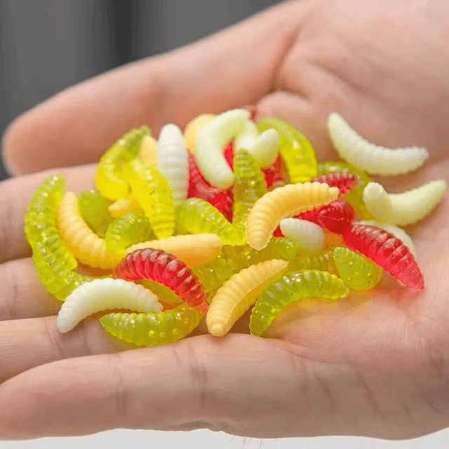  Vers de pain souples appâts d'asticot multicolore pour poissons  50 pcs 