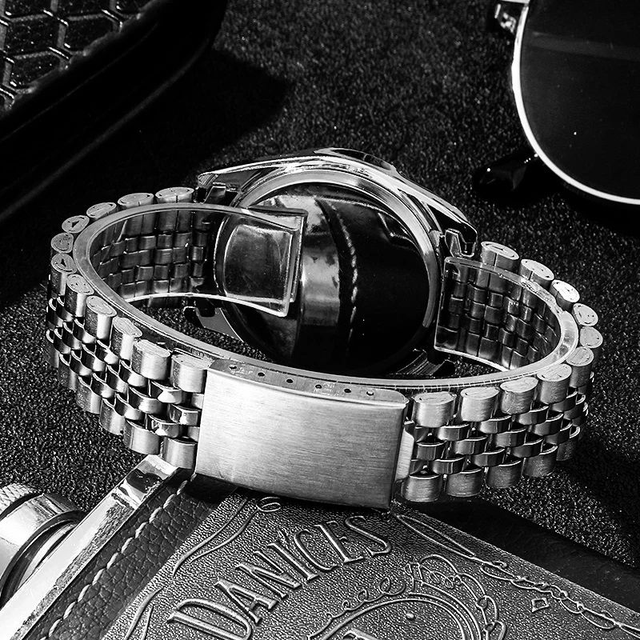 Montre-bracelet à quartz bleue de luxe pour femme