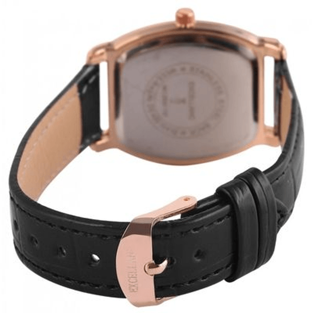 montre marque excellanc rectangle femme bracelet cuir noir