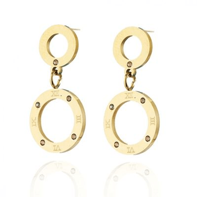 Boucles d'oreilles  en acier chirurgical plaqué or 14 carats