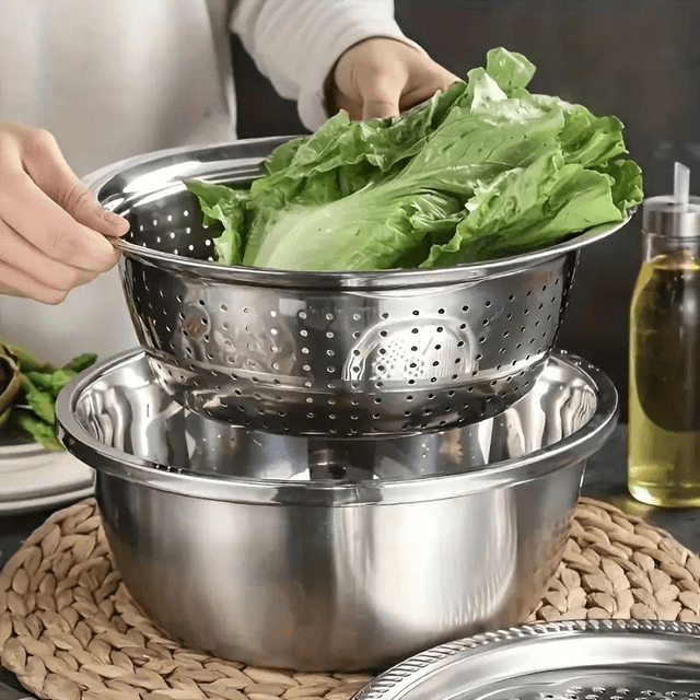 3 pièces passoire en acier inoxydable pour cuisine