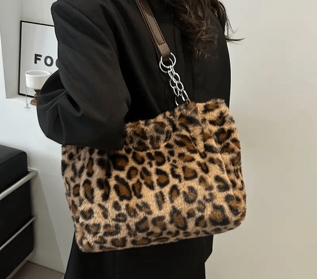Grand sac fourre-tout léopard pour femme