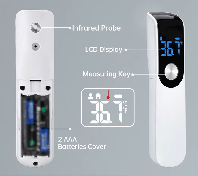  Thermomètre numérique sans contact blanc
