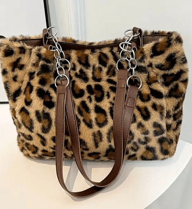 Grand sac fourre-tout léopard pour femme