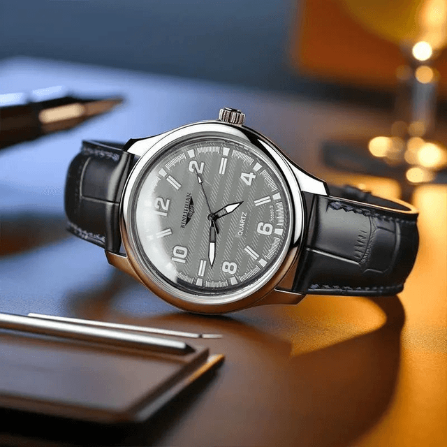 montre pour hommes bracelet cuir étanche 3 bars