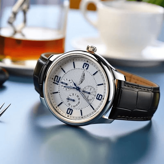 Montre à Quartz pour hommes, bracelet en cuir étanche, nouveau modèle 2025
