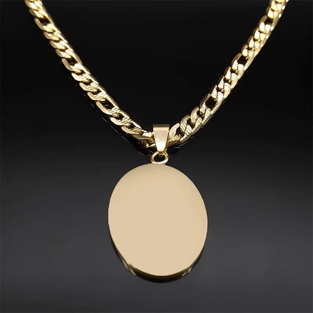 Collier pendentif vierge marie pour femmes et hommes, en acier inoxydable plaqué or