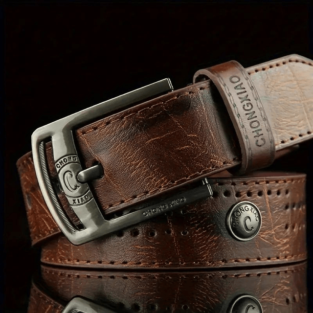 Ceinture rétro décontractée pour hommes couleur café