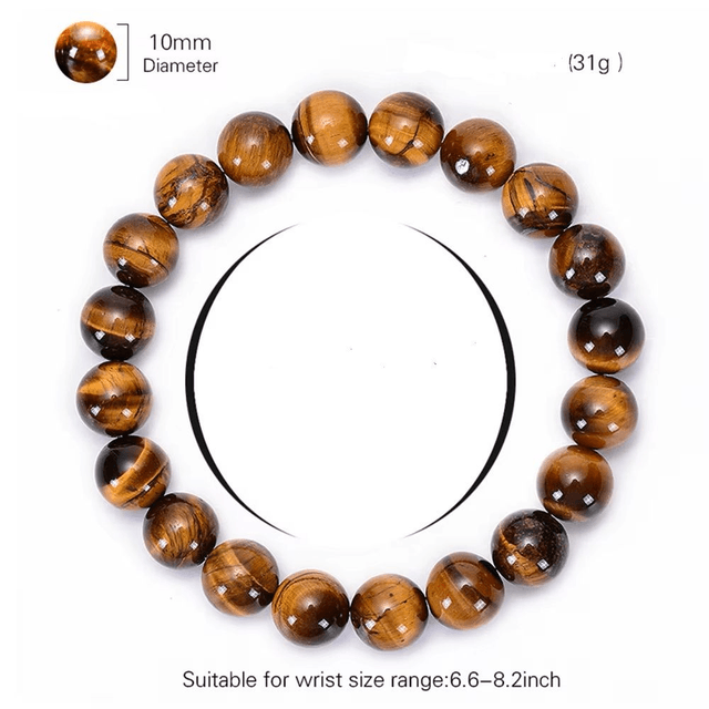 Bracelet en œil de tigre en pierre naturelle de guérison 10 mm