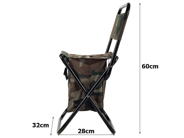 Chaise de pêche pliante avec un sac de camouflage