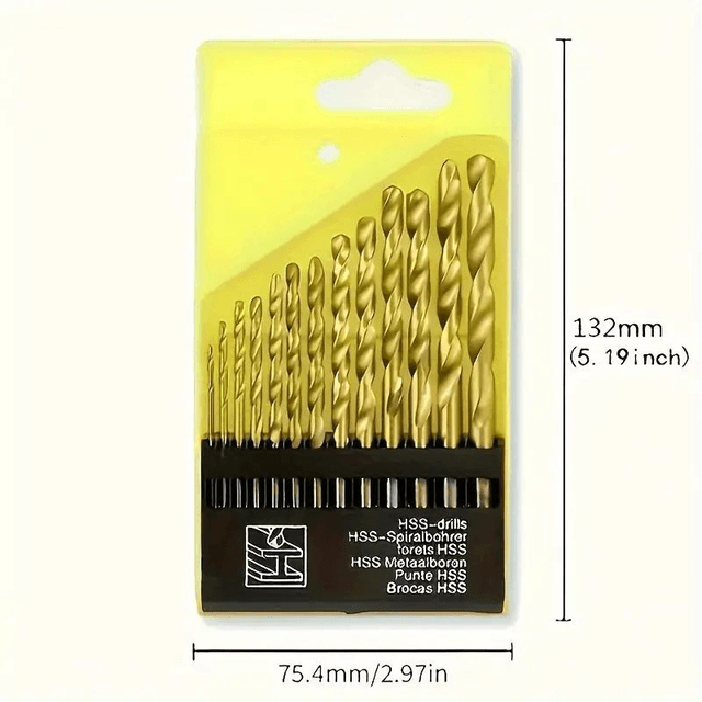 13 foret hélicoïdal en cobalt métrique pour acier inoxydable et métaux durs (1,5 mm à 6,5 mm)