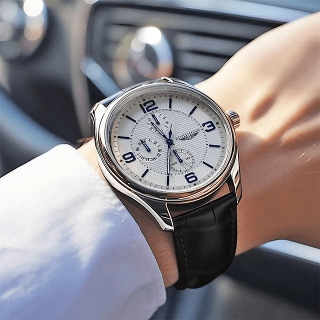 Montre à Quartz pour hommes, bracelet en cuir étanche, nouveau modèle 2025