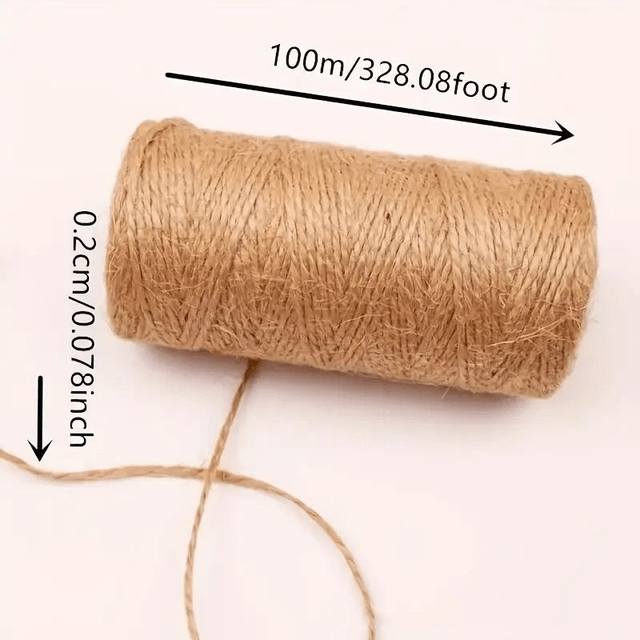 1 rouleau, 100 m de ficelle de jute naturelle pour le jardinage,