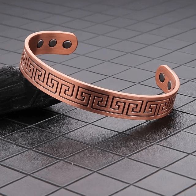 Bracelet magnétique en cuivre ajustable design minimaliste 