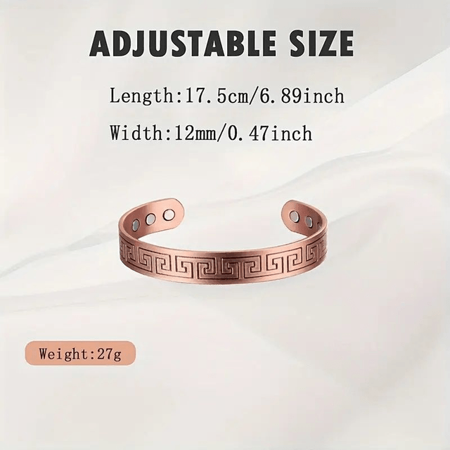 Bracelet magnétique en cuivre ajustable design minimaliste 