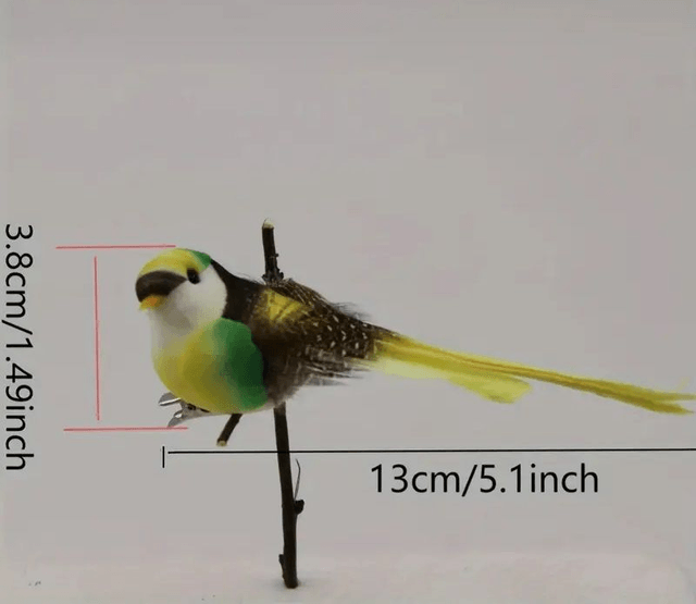 6 Oiseaux Artificiels à Longue Queue Style Déco avec clip