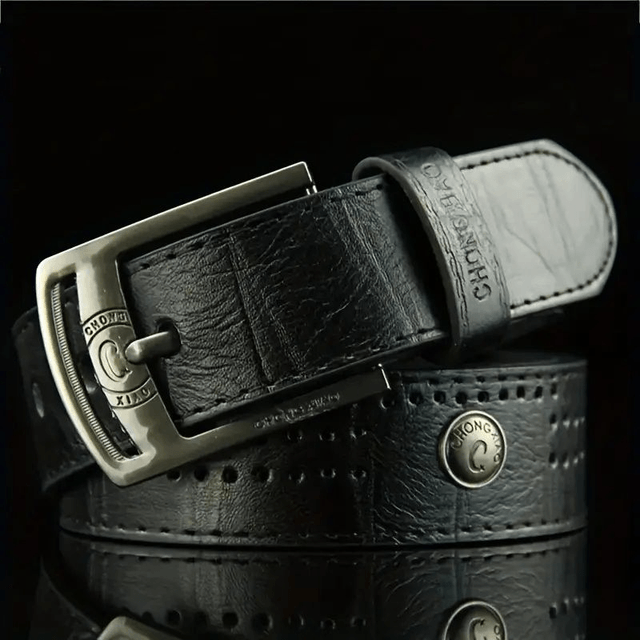 Ceinture rétro décontractée pour hommes couleur noir