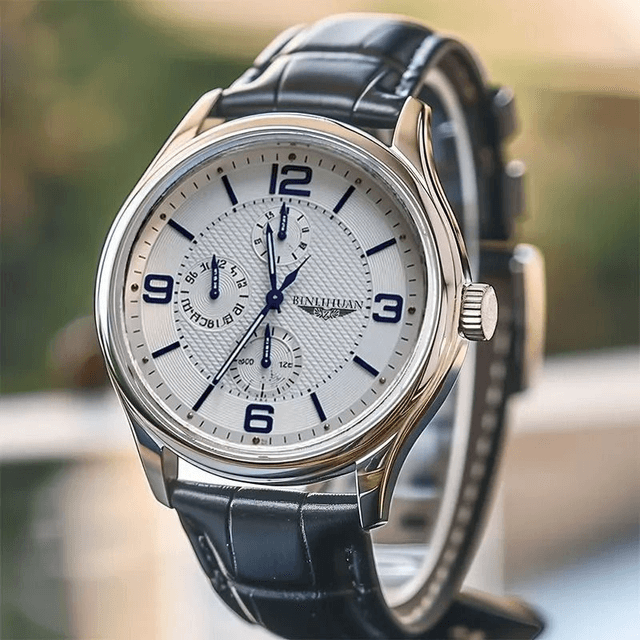 Montre à Quartz pour hommes, bracelet en cuir étanche, nouveau modèle 2025