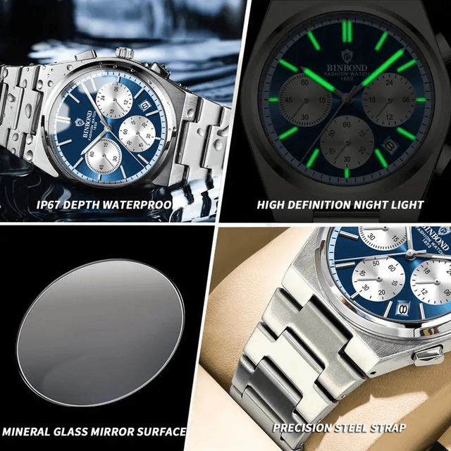 Montre à quartz étanche de style sportif pour homme date chrono étanche