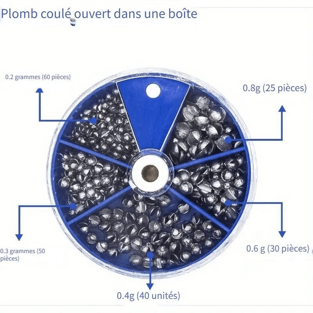 Plombs de Pêche, 5 Tailles 205 PC