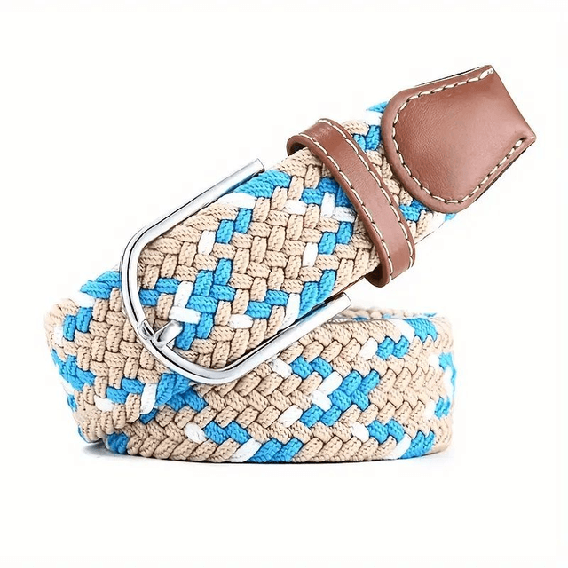 Ceinture tressée élégante avec boucle en alliage 105 CM