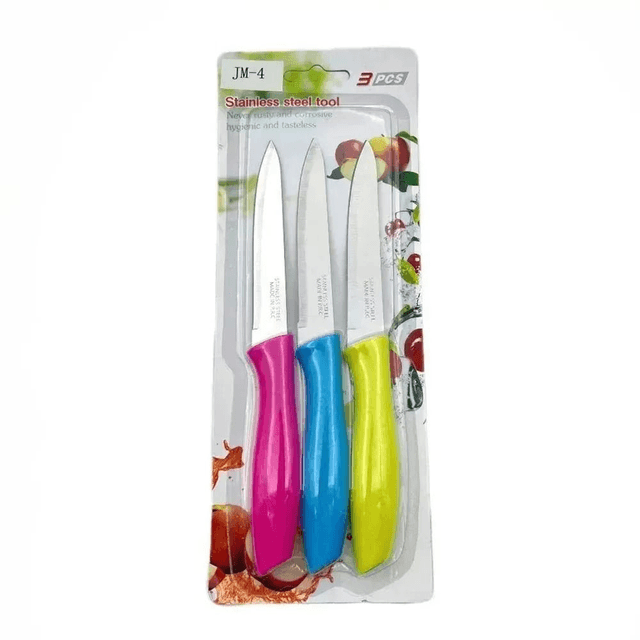 Couteaux d&#039;office en acier inoxydable, 3 pièces Manche ABS