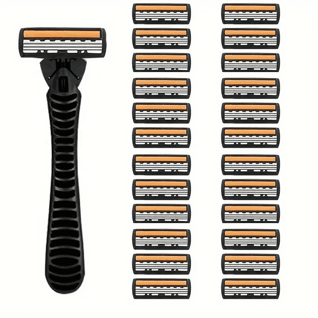 1 Rasoirs Manuels En Acier Inoxydable avec 24 lames