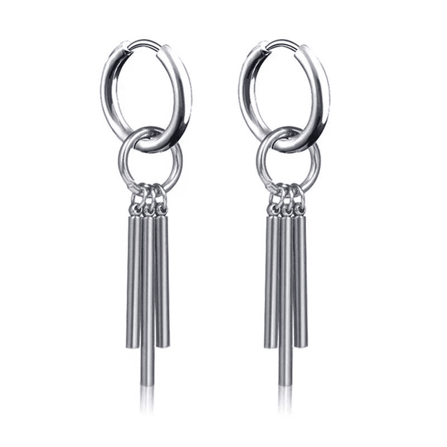 Boucles d&#039;oreilles Punk à chaîne en acier inoxydable pour femmes et hommes 