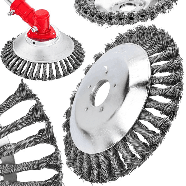 Brosse métallique pour débroussailleuse à essence, tête de 200 mm