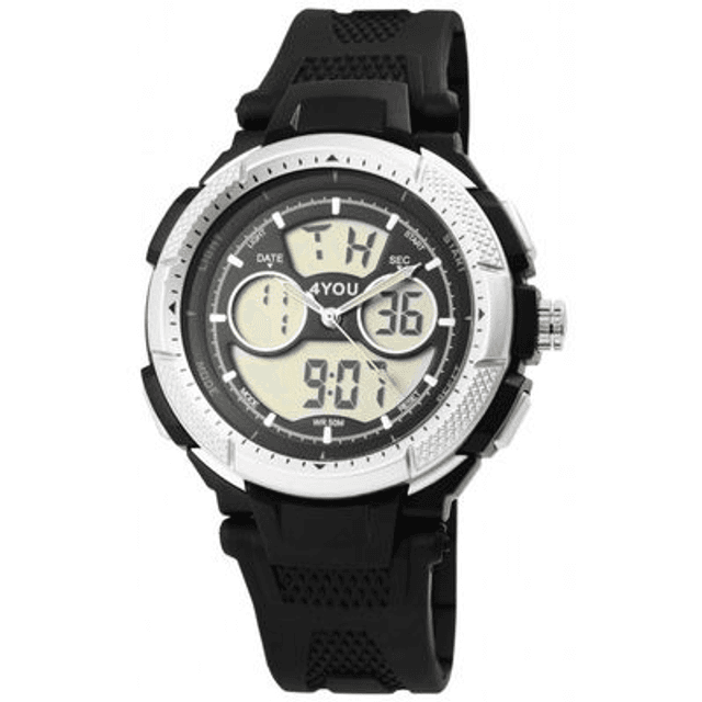montre marque 4 you numérique analogique bracelet noir