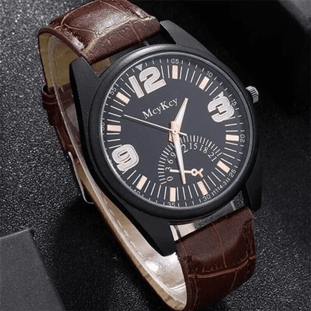 montre homme bracelet cuir marron
