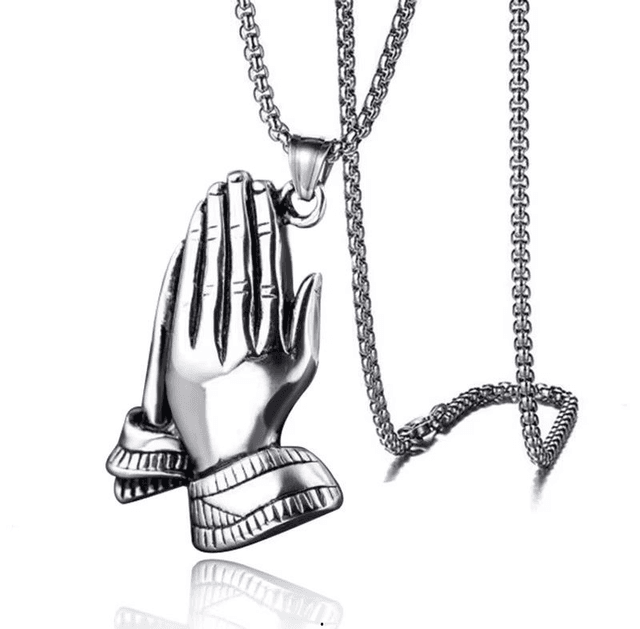 Colliers pendentifs mains de prière 
