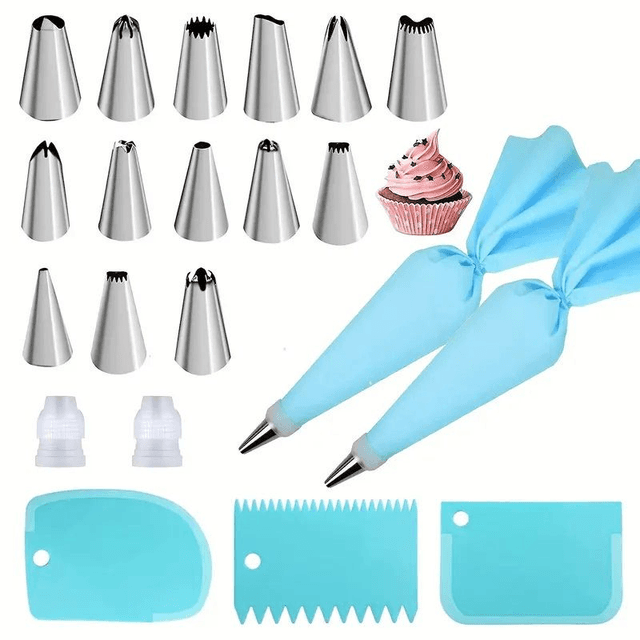 Ensemble De 21 Pièces, Ensemble De Douilles À Pâtisserie bleu