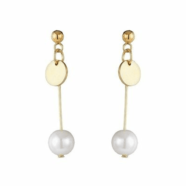 boucles d&#039;oreilles Marie Perle plaque or perle de verre