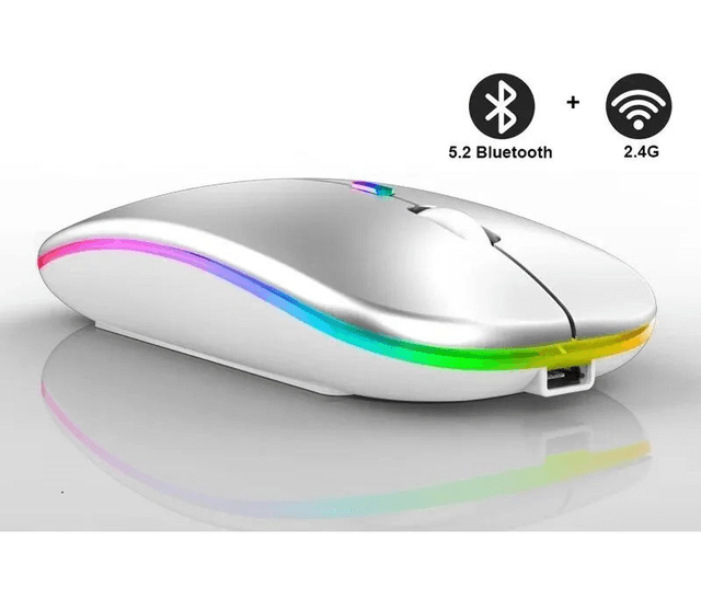 Souris Bluetooth sans fil aste RVB, souris d&#039;ordinateur rétroéclairée par LED,