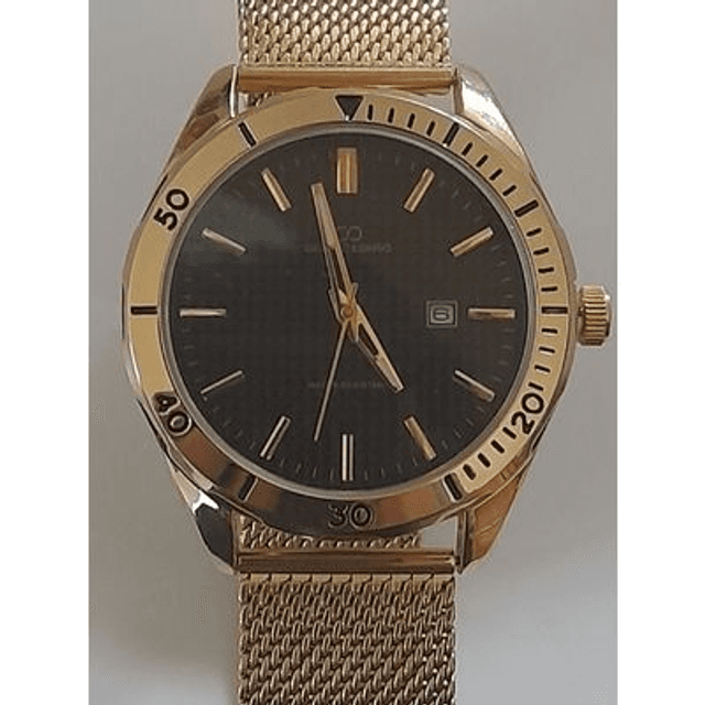 montre homme marque Giorgio &amp; Dario étanche et son bracelet maille milanaise doré