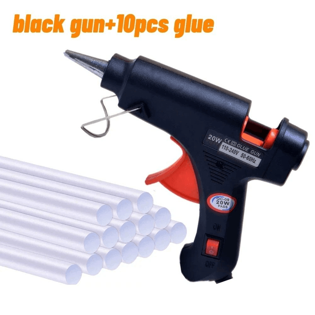 Mini pistolets à colle thermofusible bricolage 20w + 10 bâtons de colle de 7 mm offert