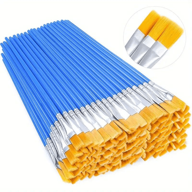 Ensemble de 30 pinceaux plats en nylon pour peinture 
