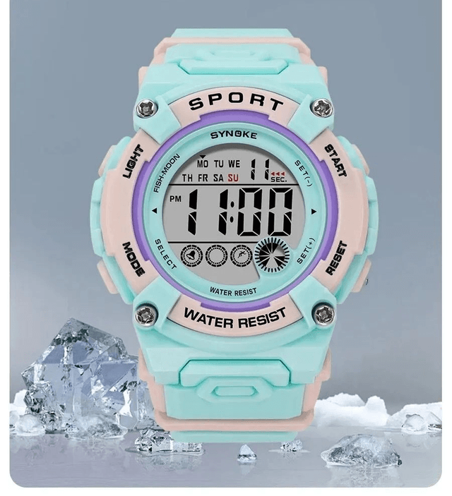 Montre de sport numérique pour enfants, étanche, multifonction, 