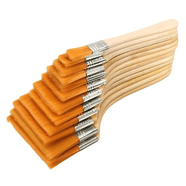 Ensemble de 12 Pinceaux Plats en Nylon