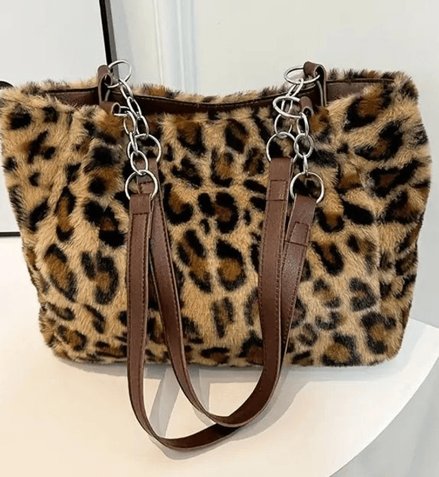 Grand sac fourre-tout léopard pour femme