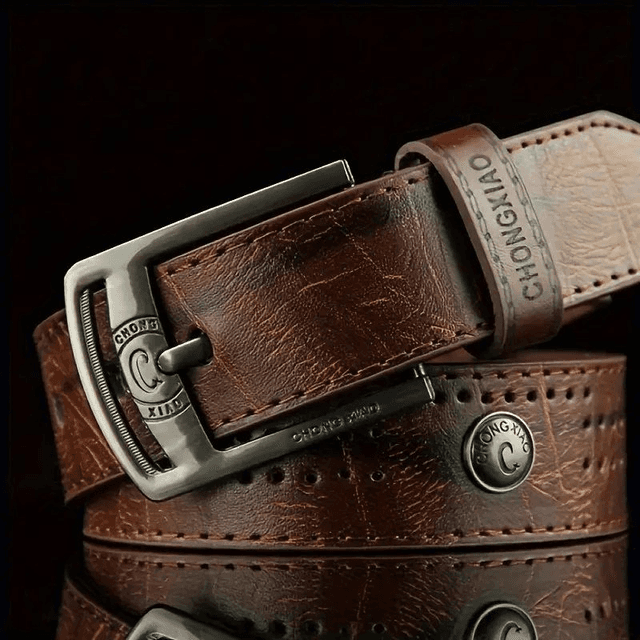Ceinture rétro décontractée pour hommes couleur café